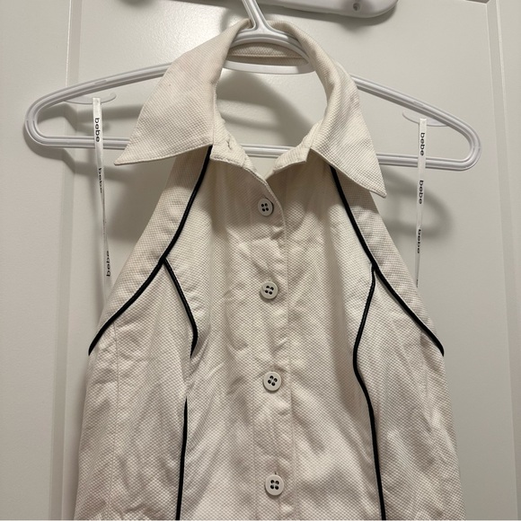 Vintage BeBe y2k tennis halter dress ruffles button front - Picture 14 of 15